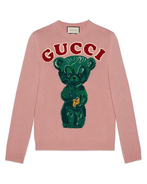 gucci sweater with teddy bear|Gucci sweater pink.